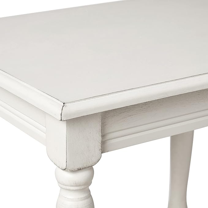 Decor Therapy Simplify Oak Wood Accent Storage Shelf End Table, Traditional Style, Antique White - (24" x 19.5" x 15.75")