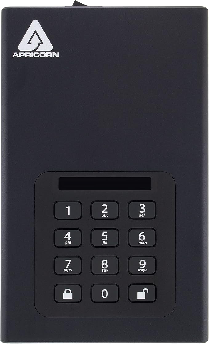 Apricorn 12TB Aegis Padlock DT 256-Bit Encrypted USB 3.0 Hard Drive (ADT-3PL256-12TB)
