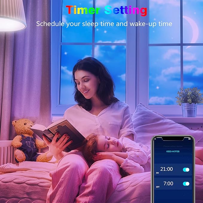 Keepsmile 65.6ft Led Lights for Bedroom,Bluetooth Smart APP Control Color Changing RGB Led Strip Lights with Remote Control Led Lights for Room Kitchen Party Home Decoration