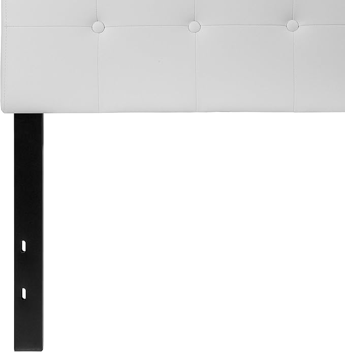 Flash Furniture Lennox Tufted Upholstered Twin Size Headboard in White Vinyl