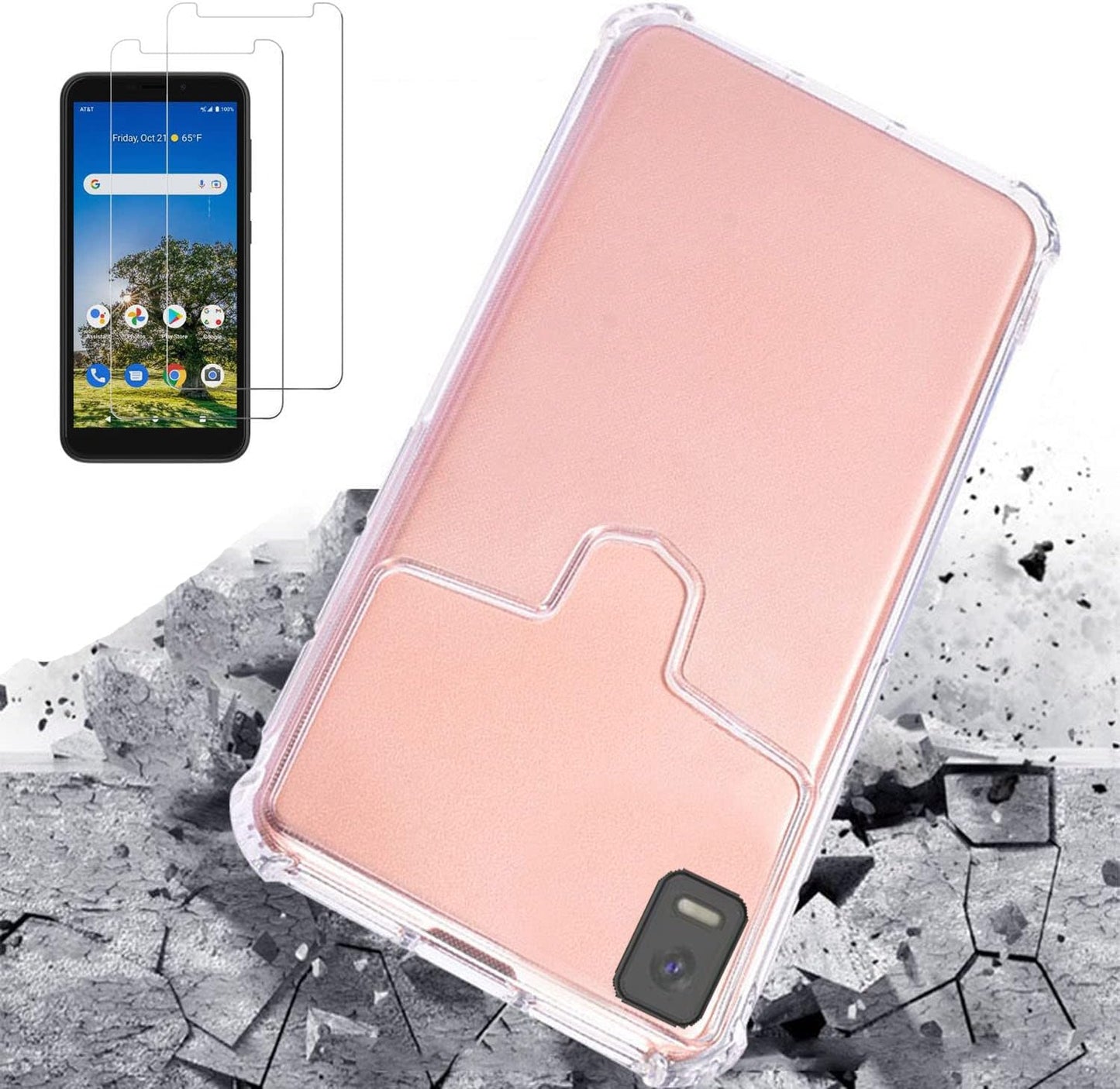 Koobee K100 Case with 2 Pack Screen Protector, Crystal Clear Shockproof Bumper Military Grade Anti-Drop Protective Cover