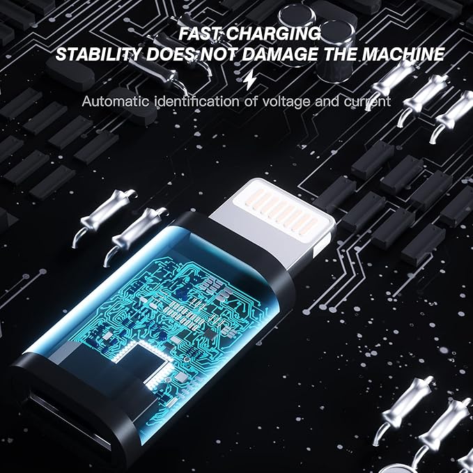 Micro USB Female to Lightning Male Adapter(3pack) Android Charging Cable Port Compatible for iPhone 13 12 11 Pro Max Mini Xs Se 7 8 for iPad Charge Cord Connector Charger Data Sync Converter