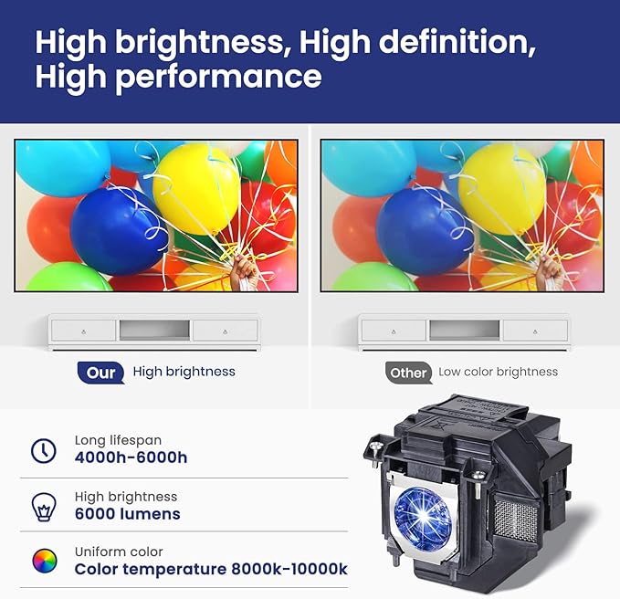 CARSN V13H010L97 for EPSON Elplp97 Powerlite Home Cinema 2200 2250 1080 880 VS260 EX9230 EX9240 EX3280 EX5280 EX7280 X49 W49 982W E20 U50 Replacement Projector Lamp