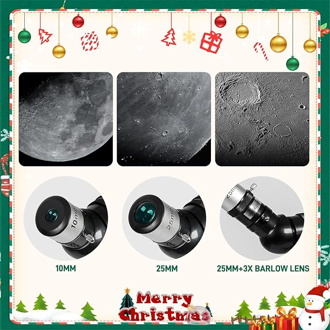 Telescope for Adults Astronomy, 70mm Aperture 400mm Focal Length Portable Astronomical Telescope for Beginners Age Over 8 Years Old with Wireless Remote Carry Bag Tripod, Black