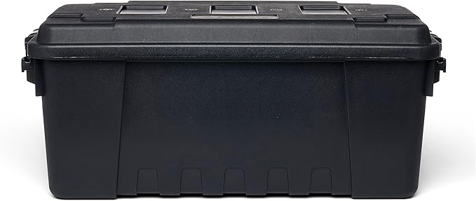 Plano Storage Trunk, Black, Medium, Lockable Storage Box, Airline Approved Sportsman Trunk, Hunting Gear and Ammunition Bin, Heavy-Duty Containers for Camping, 68-Quart