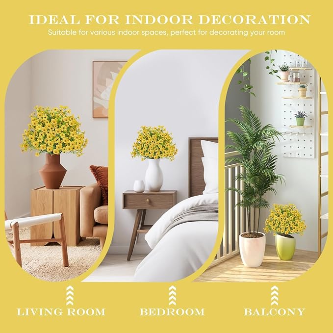 23" Set of 2 Artificial Boxwood Topiary Ball with Violet Flowers with Spikes, UV Resistant Faux Greenery Shrubs, Realistic Fake Bushes Plants for Garden, Yard, Front Porch, Patio Decor (Yellow)
