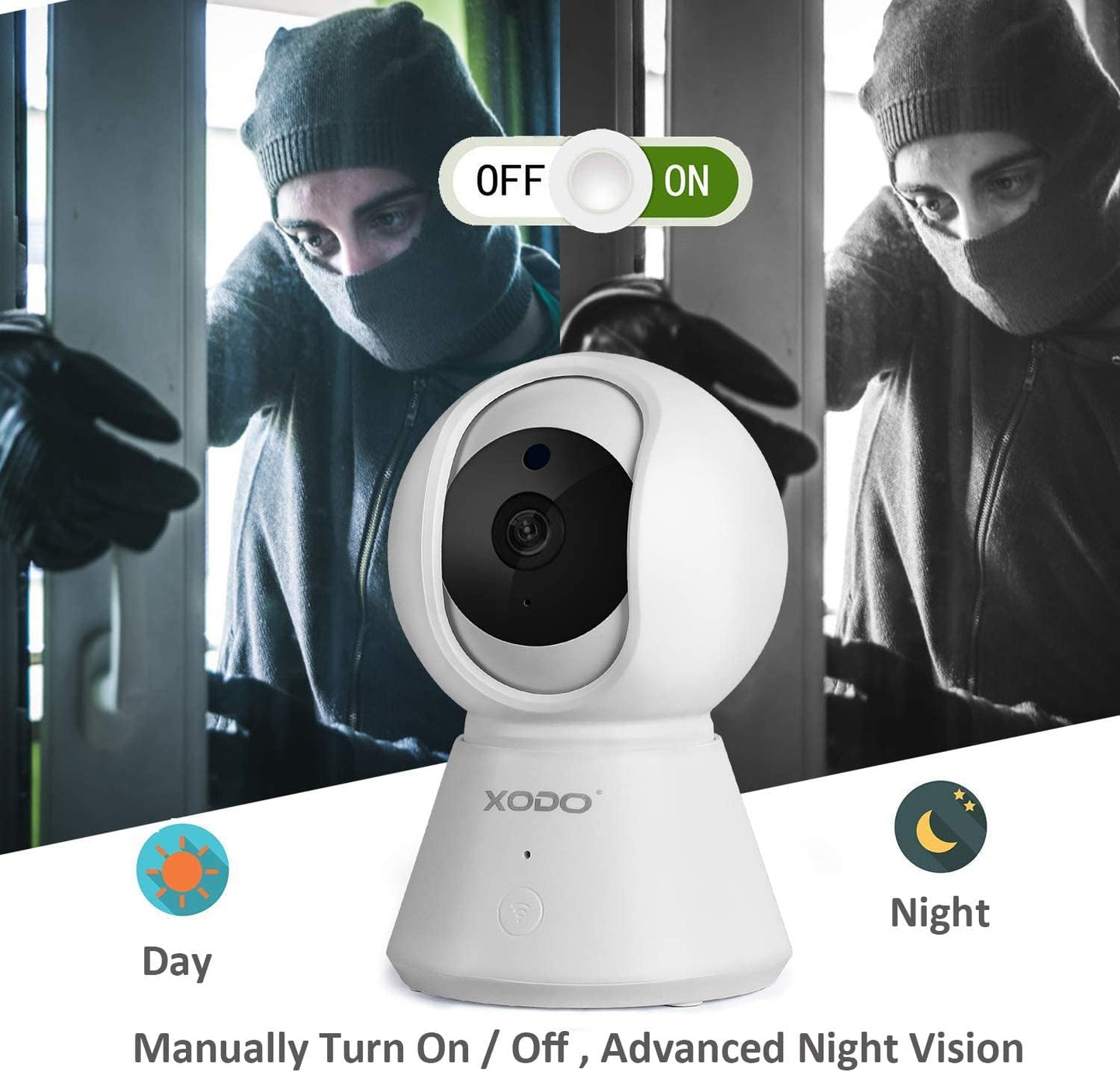 XODO Wireless Security Camera, E6 IP 1080P HD Indoor WiFi Camera for Home Security, Baby Monitor, Night Vision