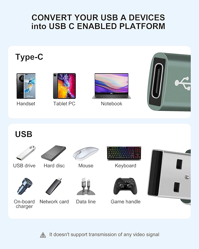 Upgraded USB C Female to USB A Male Adapter,Type C to USB A Charger Cable Converter for Apple iWatch 7 AirPods,MacBook,iPhone 12 13 14 15 Series,iPad mini 6,Samsung Galaxy S20 S21 S22 (3Pack DG)