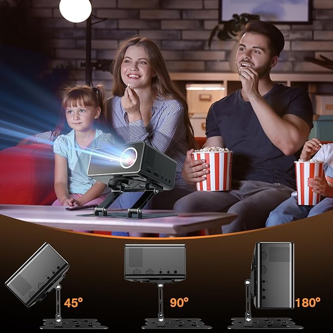 3-in-1 Adjustable Projector Mount Stand – Universal Ceiling/Wall/Table Mount with 180° Dual-Axis Rotation, Multi-Hole Design, Anti-Slip Pads, 1/4" Screw Compatible for Mini & Standard Projectors