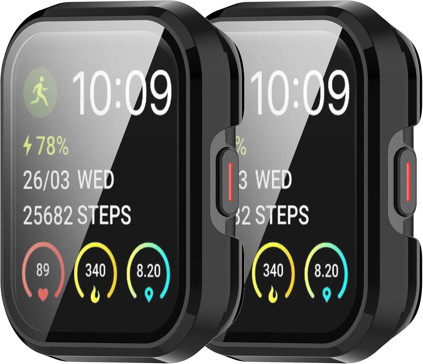 Protective Case for SKG V7 & V7 Pro, Hard PC Film Face Cover Bumper, Smartwatch Accessories (Black & Black)