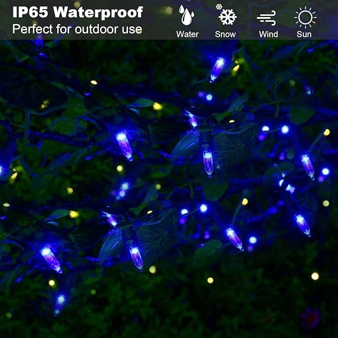 Christmas Lights, Battery Operated String Lights 18ft 50 LED Mini String Lights, Waterproof Lights with Remote Timer 8 Modes, Indoor Outdoor Garden Party Wedding Xmas Tree Decoration, Blue