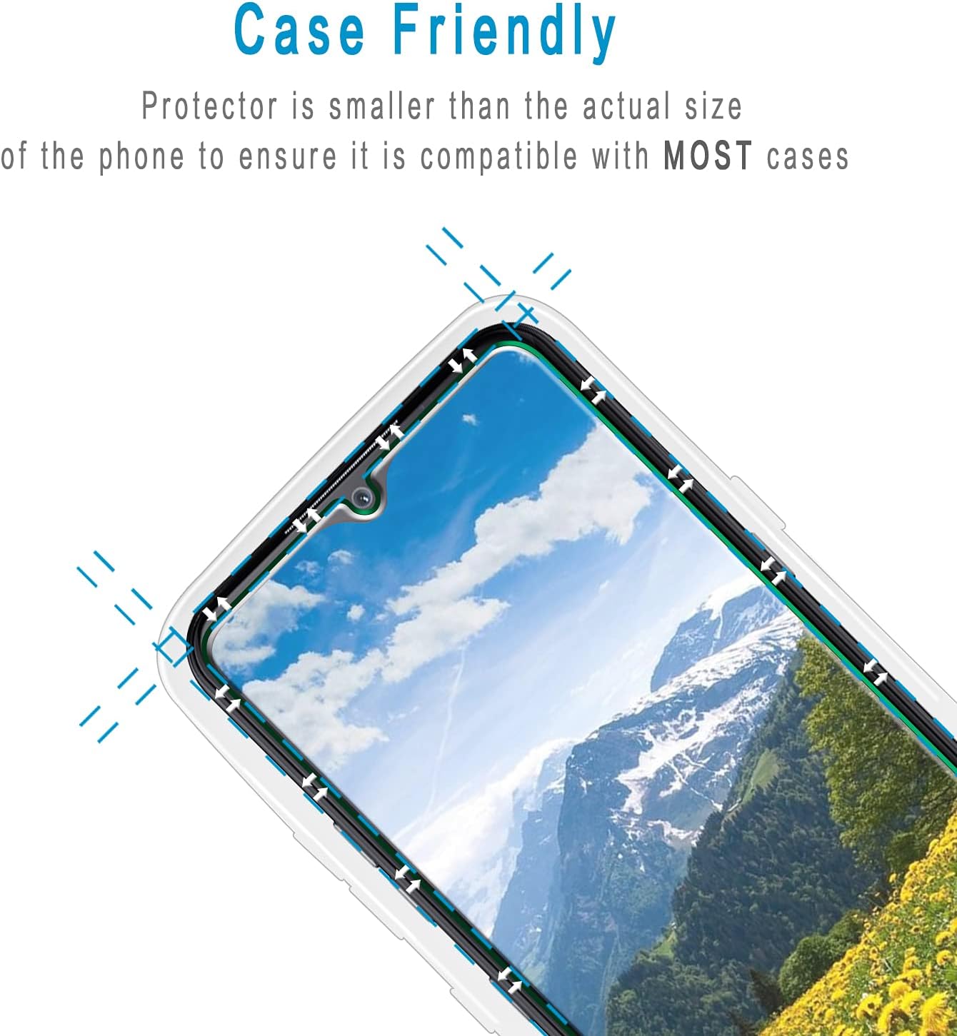 HPTech 2-Pack Tempered Glass Screen Protector for LG K51, Reflect, Q51 | Easy Install, 9H Hardness, Bubble Free