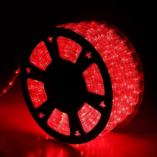 100Ft LED Rope Lights, LED Strip Lights Outdoor Waterproof Decorative Lighting for Indoor/Outdoor, Eaves, Backyards Garden, Halloween and Christmas Decorations(Red)