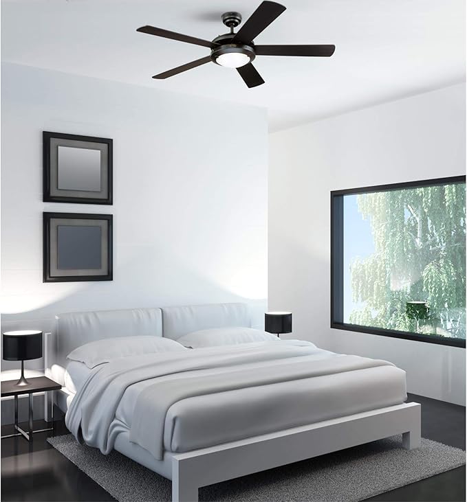 Westinghouse 7224200 Comet Indoor Ceiling Fan with Light, Matte Black