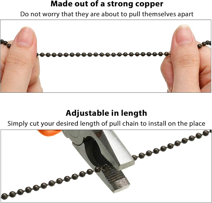 Boao 8 Pieces Ceiling Fan Pull Chains Extender Wooden Pendant Pull Chain Extension for Ceiling Light Lamp Fan(Coffee)