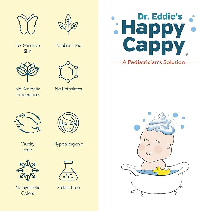 Happy Cappy Baby Shampoo and Body Wash - Eczema Body Wash for Kids & Toddlers, Helps with Dryness, Reduces Itching and Redness, Dermatologist Tested, Fragrance Free - 8 Fl Oz (Pack of 3)