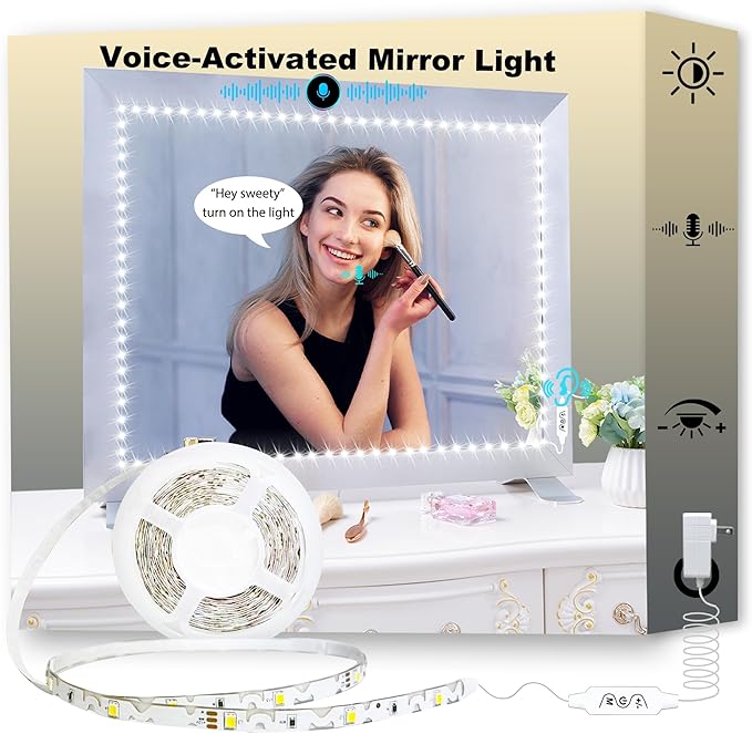 13ft/4M Voice Led Vanity Mirror Lights Kit - Bendable (Voice Control)