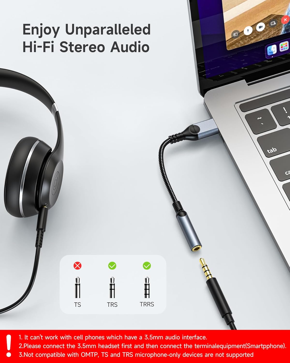 ZOOAUX USB Type C to 3.5mm Headphone Jack Adapter, Audio USB C to Aux Cable for Pixel 4 3 2 XL, Samsung Galaxy S22 S21