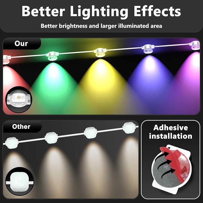 500Ft Outdoor LED Strip Lights Waterproof,Music Sync RGB IP68 Outside Led Rope Lights with App and Remote,Exterior for Deck,Balcony,Roof,Garden,Pool (150M)