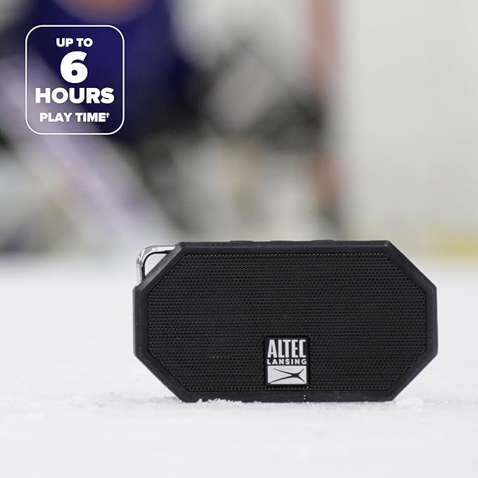 Altec Lansing Mini H2O - Waterproof Bluetooth Speaker, IP67 Certified & Floats in Water, Compact & Portable Speaker for Hiking, Camping, Pool, and Beach,Black
