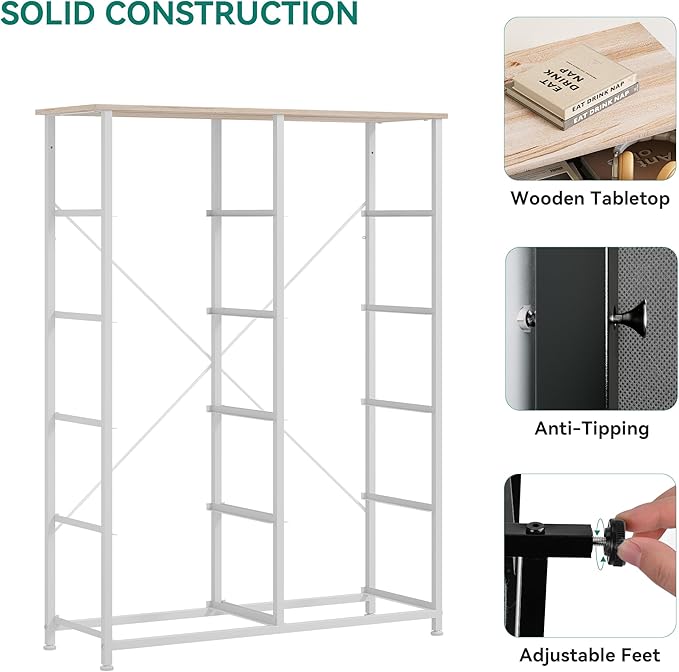 YITAHOME 10-Drawer Dresser, Fabric Storage Tower, Tall Dresser for Living Room, Hallway, Closets, Sturdy Steel Frame, Wooden Top, Easy Pull Fabric Bins