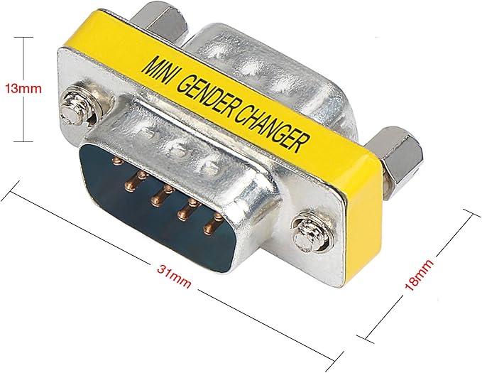 abcGoodefg 9 Pin RS-232 DB9 Male to Male Female to Female Serial Cable Gender Changer Coupler Adapter (10 Pack, DB9 Male to Male)