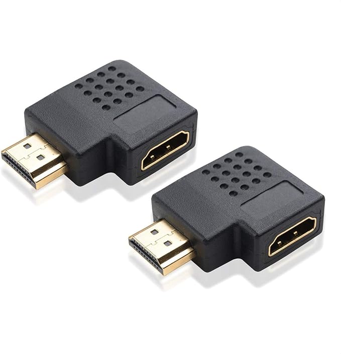 Cable Matters 2-Pack Flat Right Angle HDMI Adapter (HDMI 270 Degree Adapter) with 4K and HDR Support