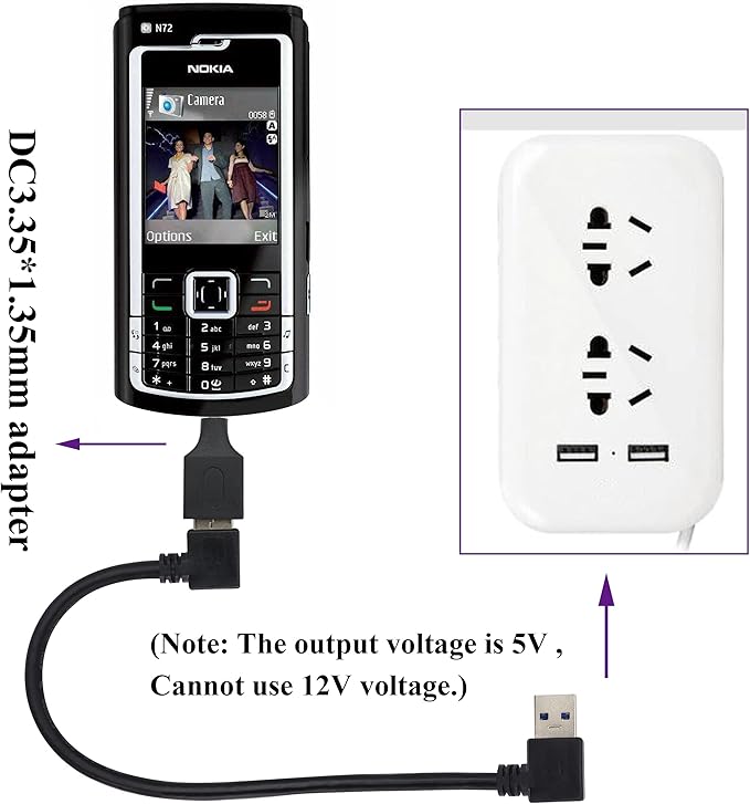 2 Pack USB to DC 3.51.35mm Power Adapter - 5V Female to Male Jack Barrel Plug Charger Cord Connector for USB Charging Device (F/3.51.35)