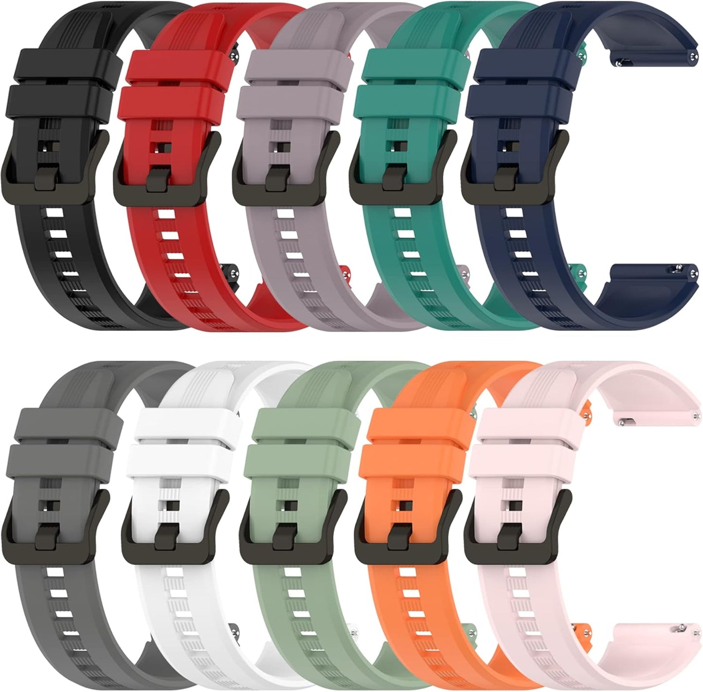 E ECSEM Bands for Bgulong H22 Smartwatch, Replacement Soft Silicone Waterproof Sport Strap Accessories