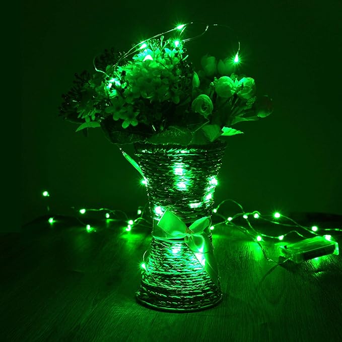 led Fairy Lights Waterproof 16.4ft String Lights Battery Operated for Wedding, Home, Garden, Party, Christmas Decoration (1pc, Green)