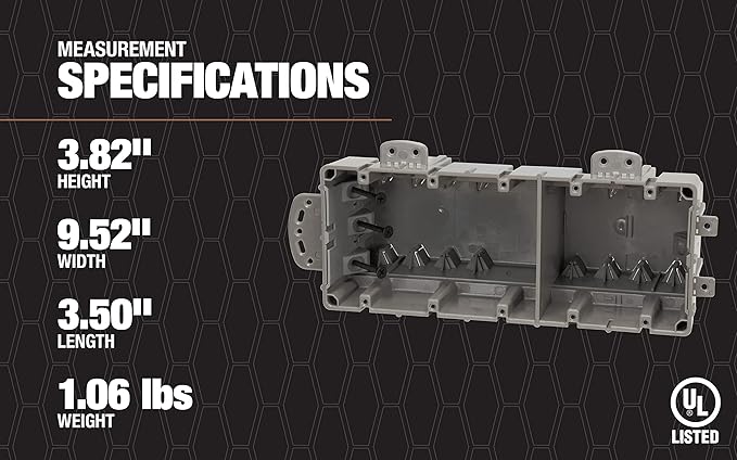 Southwire MSBMMT5G 5 Gang Multi Mount Device Box with Depth Adjustable; Heavy Duty 42lb ; Gray
