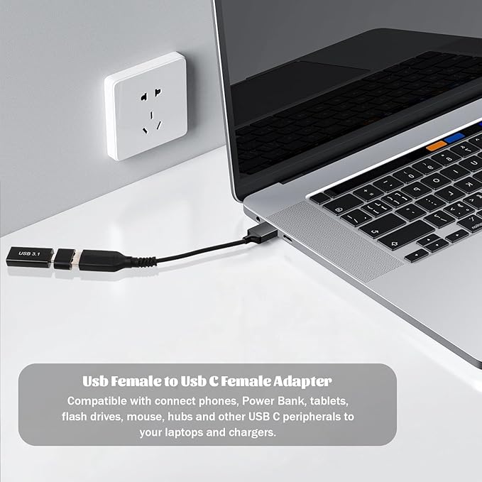 5PCS USB C to USB A Adapter &2 OTG Adapters,USB C Female to USB A Female Coupler Convert 10Gbps Usb3.1 to C Adapter Connector Bi-Directional High Speed USB Extension Connector Support Charge Data Sync