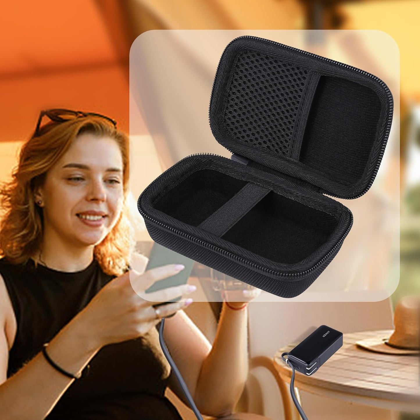 khanka Hard Case Replacement for Anker 3-in-1 Power Bank - 10,000mAh Portable Charger, Case Only (Black)