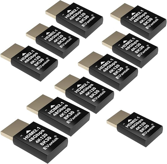 4K 120Hz HDMI 2.1 Dummy Plug edid Headless – High-Resolution Virtual Display Emulator for PC, VR Headsets Cryptocurrency Mining | Supports 8K @30Hz, Headless Ghost Display Adapter-10P
