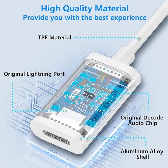 [Apple MFi Certified] USB-C to Lightning Adapter for iPhone 17 16, 27W PD Fast Charging/Audio/Call Data Sync Full Function Connector for iPhone 17, Air, 17/16Pro, 15 Pro Max, iPad Air Mini Pro