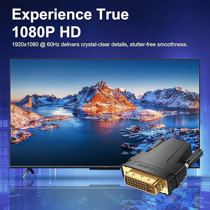 Meliya 2 Pack DVI to HDMI Adapter, Gold-Plated Bi-Directional DVI Male to HDMI Female Converter 4K 1080P for Monitor, PC, PS4, PS3, Projector, TV