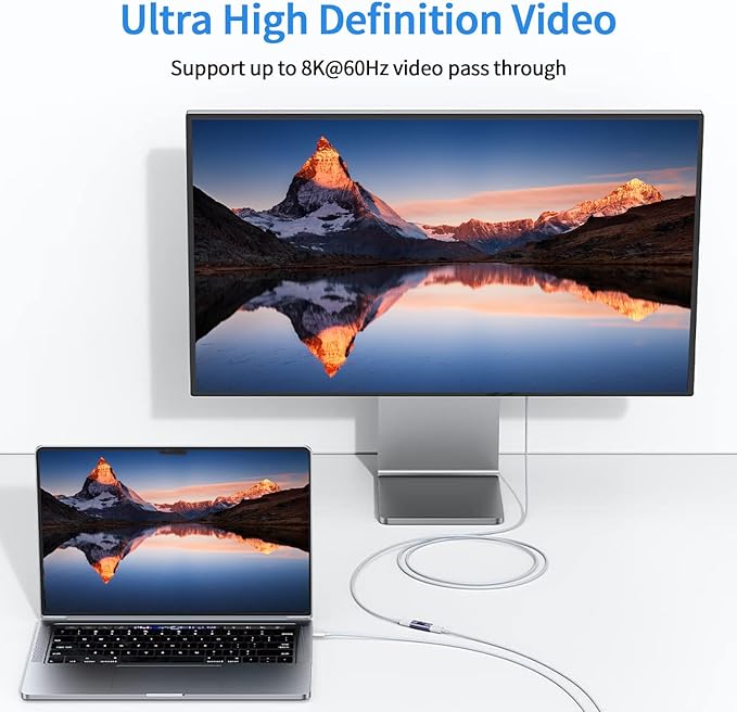 240W USB C Coupler (2 Pack), USB Type C Female to Female Adapter Extender Compatible with Thunderbolt 4/3 Support up to 240W Charging, 40Gbps Data Transfer and 8K@60Hz Video