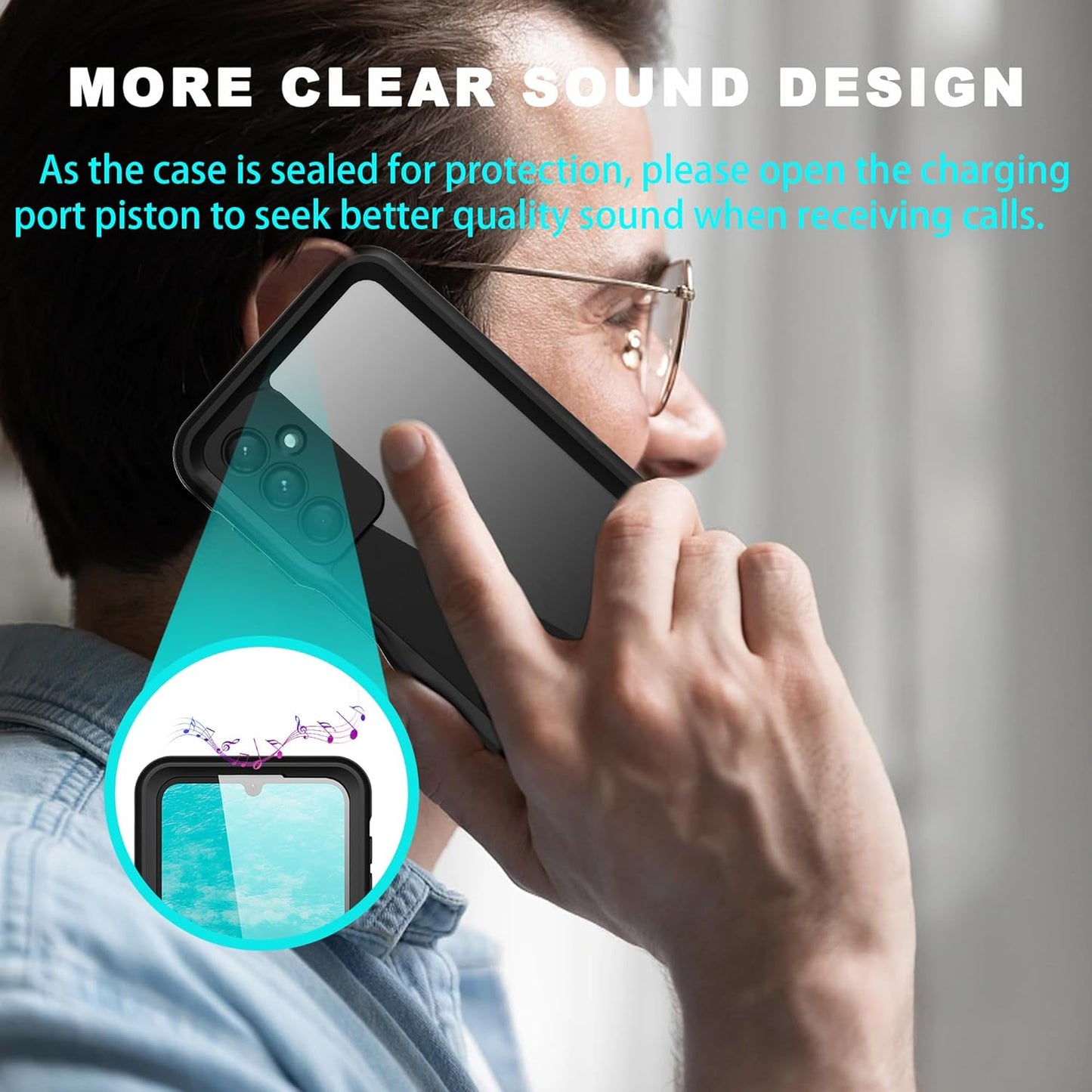Samsung Galaxy A24 4G/A25 5G Phone Case, Waterproof Full Body Protective with Clear Lens/Camera/Screen Protector