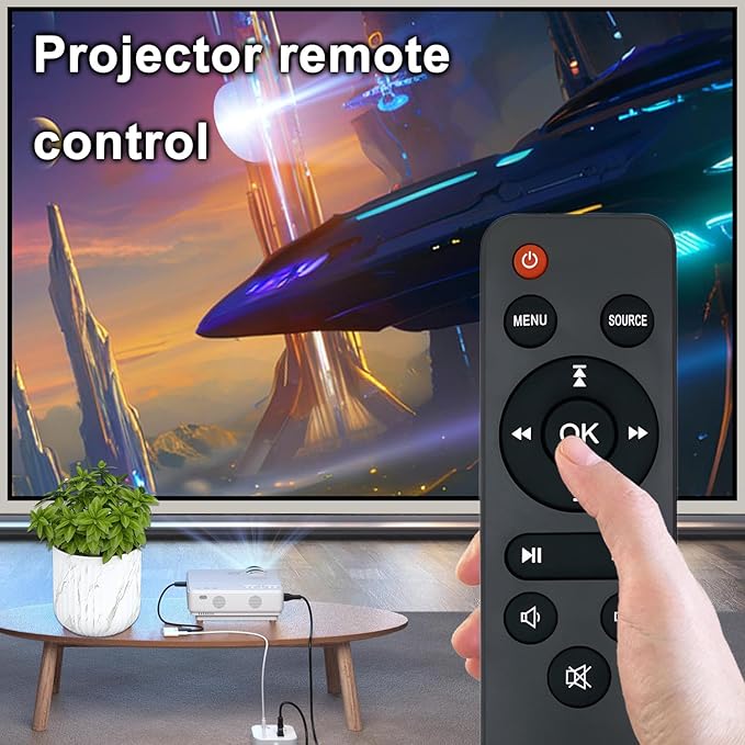 M8-F Replacement Mini Projector Remote Compatible with AuKing M8-F A008 / V08 / NISOO M10 / PANSEBA HI-04 Mini Projector Remote Control(M8-F Remote Control)