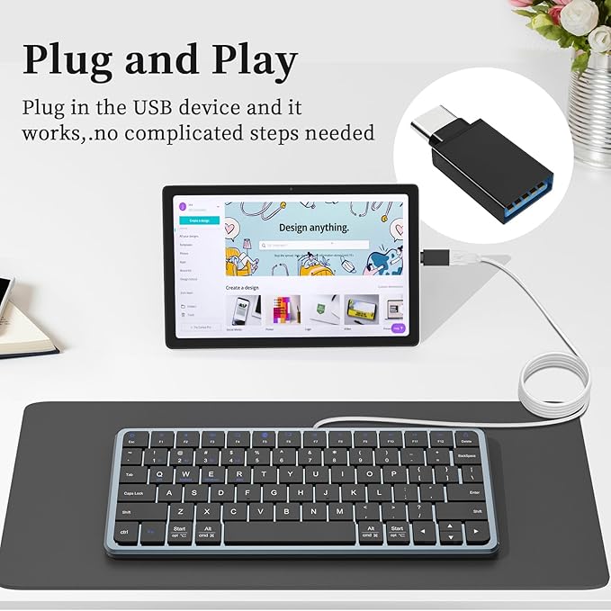 [10Pack] USB to USB C Adapter with USB C Male to USB Female OTG Converter for iPhone 15 14 13 Pro Max, Apple Watch Ultra 9 8,Samsung S24 S23 S22 S21,AirPods,iPad,Nintendo Switch