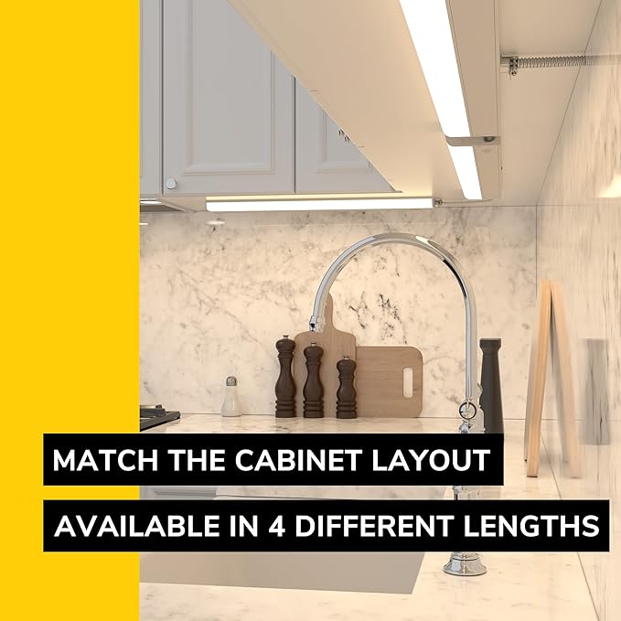 GETINLIGHT 18-inch Hardwired Only LED Under Cabinet Lighting, Soft White(3000K), Dimmable, Matte White Finished, ETL Listed, IN-0201-12-WH
