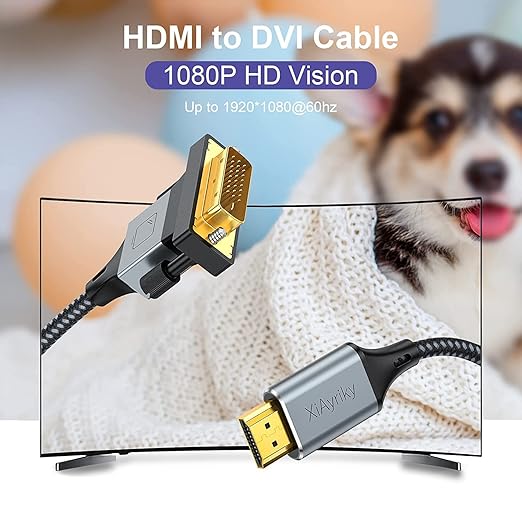 HDMI to DVI Adapter Cable 10-Pack, Bidirectional DVI to HDMI Cord Adapter Male to Male Support 1080P, 3D Comupter,Monitor,Game Console (10, Grey)
