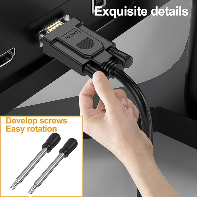 HDMI to VGA Cable 6 Feet 2-Pack, Computer HDMI to VGA Monitor Cord Male to Male for Computer, Switch, Player Game, and Other Devices