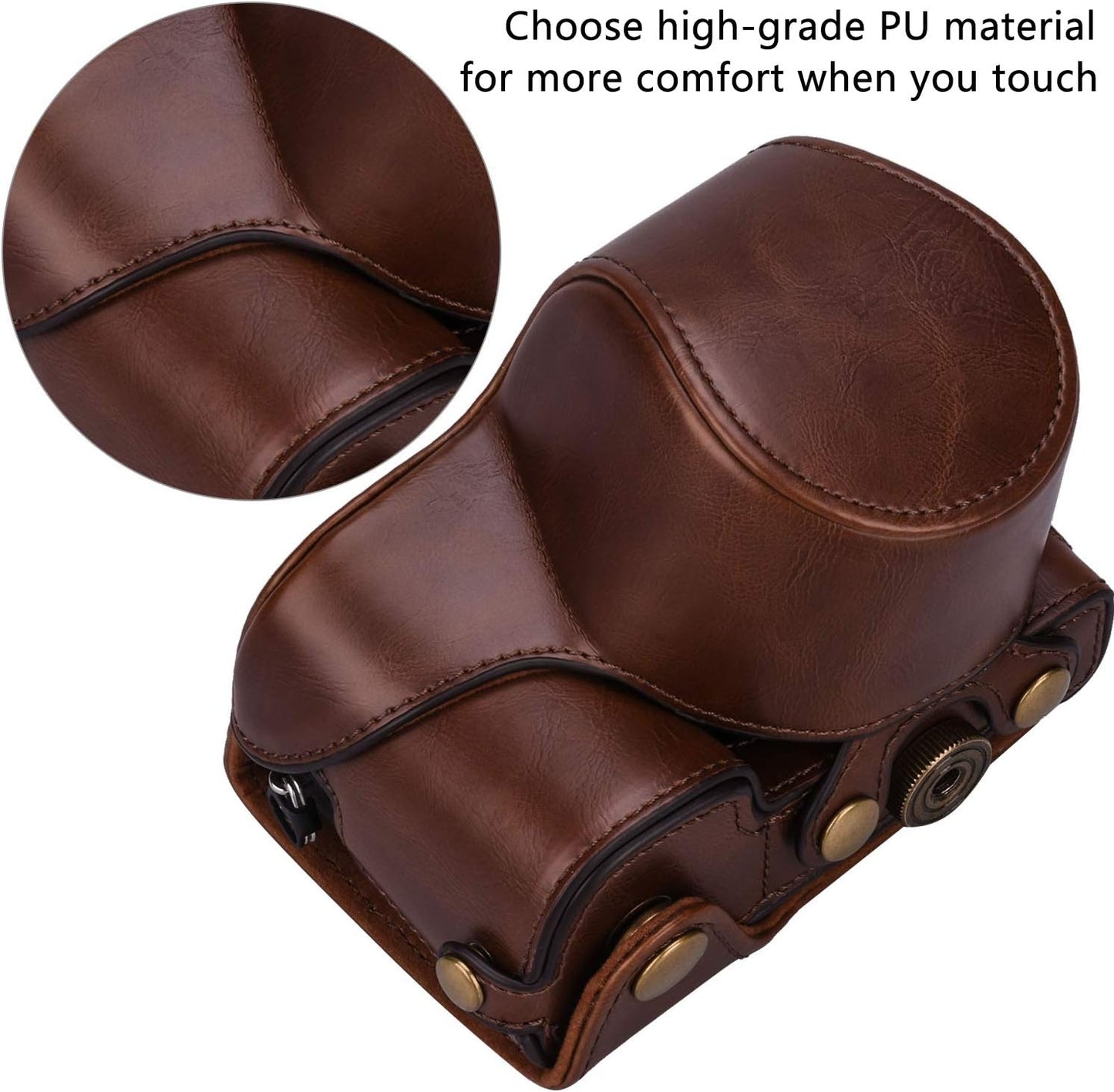 XEVN for Sony A6400 Case, Premium PU Full Body Leather Camera Case Bag for Sony Alpha A6300 A6000 A6100 A6400 with