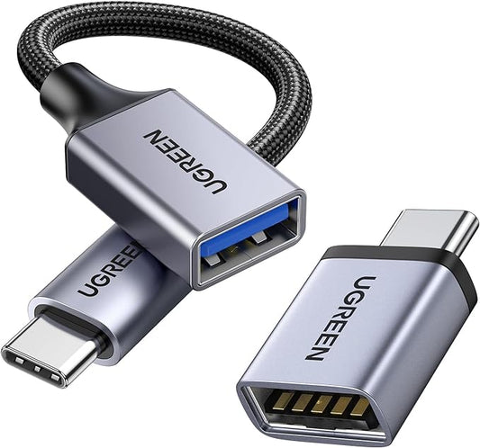 UGREEN USB C to USB A Adapter 2 Pack,USB C Male to USB Female Adapter Compatible with Samsung S23 Ultra MacBook Pro 2023 / Air 2022 iPad Pro/Mini,Thunderbolt 4/3 Device