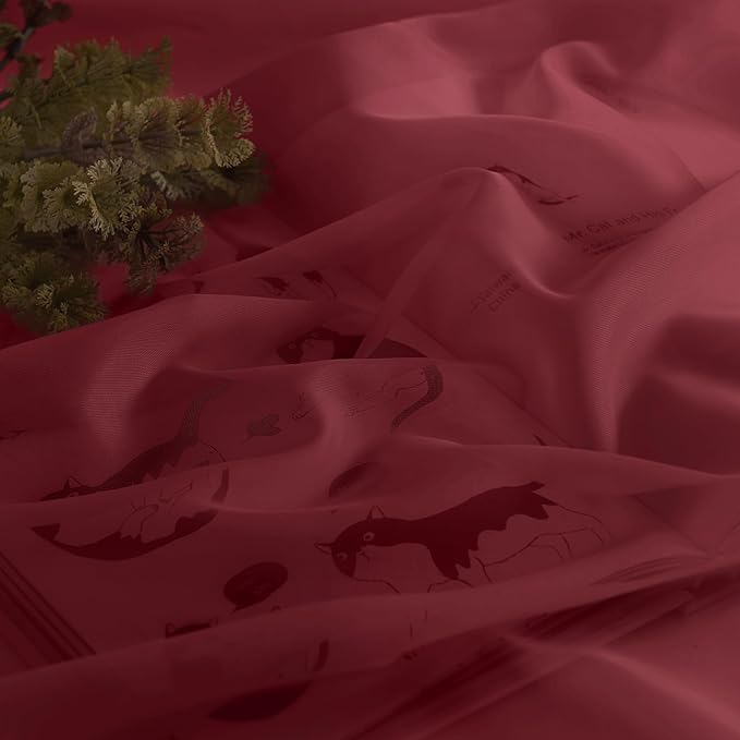 NICETOWN Window Scarfs for Living Room Extra Long, Haute Red Chic Decorative Valances for Ceremony, Set of 2, 60" Wide by 216" Long