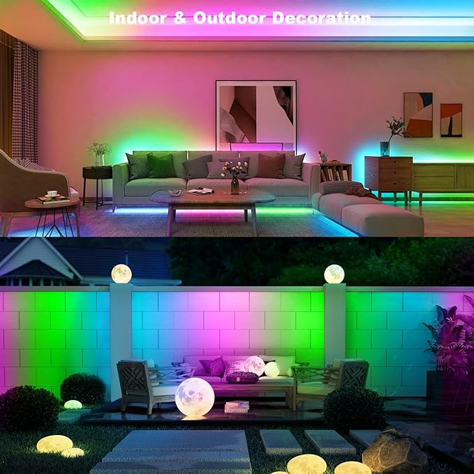 LED Strip Lights Battery Operated, 9.8ft 90 LED Strip Lights with Remote Timer Dimmable, Waterproof Flexible Lights for Indoor Outdoor TV Table Bedroom Boat Kitchen (Multicolor)