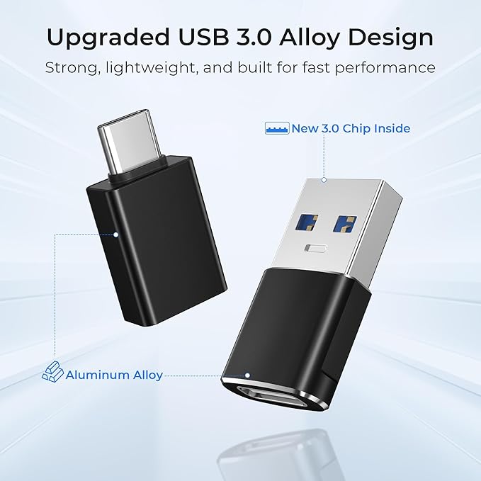 Basesailor USB to USB C Adapter with C Male to 3.0 Female Charger 4P,Thunderbolt 4 to Type A OTG Converter for MacBook,iPhone 14 13 12 Pro Max,Apple iWatch 8 7 SE,iPad 10 Air 4 5 Mini 6,Galaxy S23 S22
