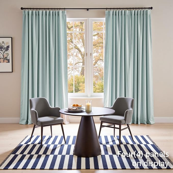 Lazzzy Velvet Blackout Curtains Thermal Insulated Room Window Drapes Super Soft Luxury Curtains for Living Room Bedroom Rod Pocket 2 Panels, Misty Blue, 52" W x 102" L