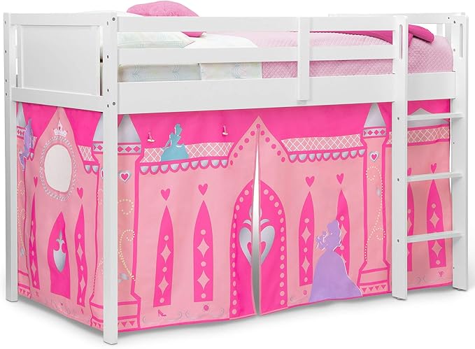 Disney Princess Loft Bed Tent - Curtain Set for Low Twin LoftBed (Bed Sold Separately) by Delta Children (Pack of 10)